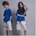 Boys and girls solid color T-shirt short-sleeved summer middle-aged boys and girls wear children's wild cotton T-shirt