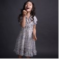 Girls' chiffon dresses, children's summer small floral dresses, big children's parent-child dresses, small fresh dresses