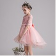 CUHK Girls' Dresses Summer Children's Princess Skirts Trailing Dress Performances Hosting Gauze Skirts