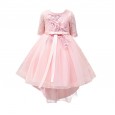 CUHK Girls' Dresses Summer Children's Princess Skirts Trailing Dress Performances Hosting Gauze Skirts