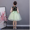 Girls skirt summer small and medium children's dress cheongsam puffy mesh gown skirt princess skirt embroidery dress