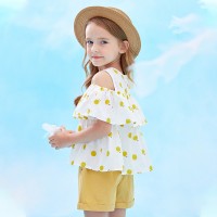 Summer new children's suit children's clothing strapless tops shorts fruit print girls suit