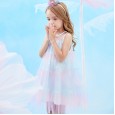 Summer new girl puffy princess skirt children's clothing gradient color sequined mesh sleeveless dress