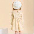 Spring new children's skirt children's spring and autumn children's dress retro small lapel children's dress