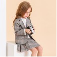 Spring new retro plaid children's suit children's wear Prince of Wales suit suit girl suit