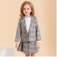 Spring new retro plaid children's suit children's wear Prince of Wales suit suit girl suit