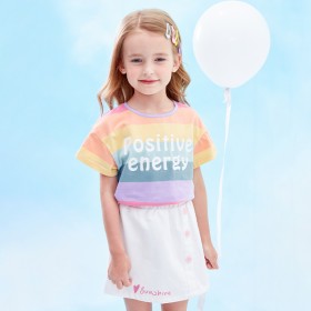Summer new children's suit children's clothing rainbow short-sleeved T-shirt skirt girls suit
