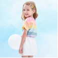 Summer new children's suit children's clothing rainbow short-sleeved T-shirt skirt girls suit