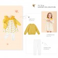 Spring new children's skirt children's clothing spring and autumn double-layer doll lapel love printing girl dress