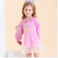 Spring new spring and autumn children's dress children's clothing fresh letter printing girls POLO skirt