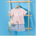 Summer new children's suits children's clothing fungus short sleeve short skirt girls suit