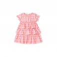 Summer new children's skirt children's clothing fresh plaid cake skirt short sleeve girls dress