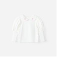 Spring new children's clothing children's T-shirt green fruit collar palace bubble sleeve love printing girls bottoming shirt
