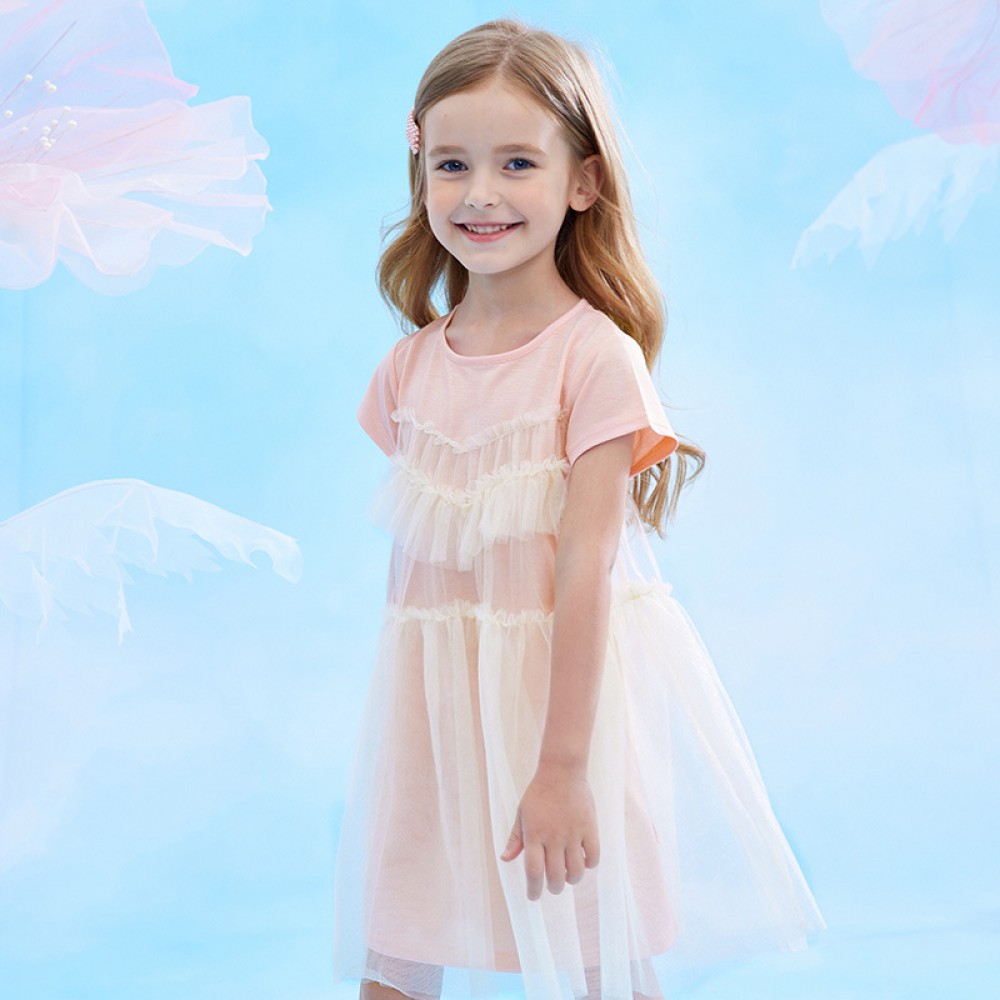 Summer new puffy net yarn princess dress children's clothes fungus girl dress