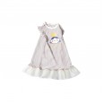 Summer new puffy princess skirt children's clothing cartoon print striped girl dress