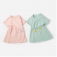 Summer new short-sleeved girls dress children's clothing lace cuffs waist waist color tassel T-shirt skirt