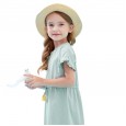 Summer new short-sleeved girls dress children's clothing lace cuffs waist waist color tassel T-shirt skirt