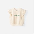 Spring new children's clothing children's vest fresh letter printing girls lace pullover vest