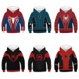 SpiderMan3D digital printing children's clothing hooded sweater autumn new children's baseball uniform
