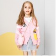 Little yellow duck spring and autumn cartoon printed V-neck wool cardigan cardigan cardigan