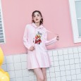 Little yellow duck new dress mid-length hooded fashion print loose long-sleeved sweater women