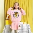Little yellow duck children's clothing spring and autumn cute duck hooded jacket pleated skirt girls round neck pullover sweater suit