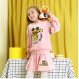 Little yellow duck children's clothing spring and autumn cute duck hooded jacket pleated skirt girls round neck pullover sweater suit