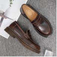 Small leather shoes female retro college style word buckle student summer jk uniform Mary Jane shallow mouth single shoes