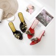 OL women's semi-slip slippers dress shoes with the word Huahua in the new catwalk