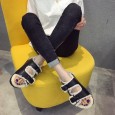 New autumn and winter new fur thick platform muffin shoes Roman double buckle open toe female sandals