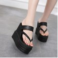 Summer new clip toe slope with thick bottom waterproof platform beach muffin sandals and slippers 921-5