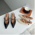 Pointed rivets sandals female summer new fashion wear Baotou half slippers Mueller shoes without heel lazy shoes