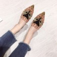 Summer fashion rhinestone fox head wild low heel tide female half slippers women