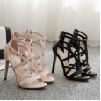 Summer Fashion Hollow Open Toe Stiletto High Heel Roman Open Toe Tide Women's Sandals 760-W9