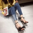 Fashion summer word buckle wild bow open toe fine high heel OL women's sandals