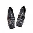 Spring new single shoes small fragrance wind chain shoes lattice color matching flat bottom lazy two wear OL women's shoes