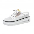 Thick bottom increased sandals Baotou half slippers summer mesh yarn muffin bottom lazy shoes casual sandals female wear