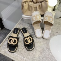 Summer style lattice flat bottom fashion woolen open-toe low-heeled lazy half drag OL cool female half drag