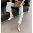 Summer fashion high-heeled folds four seasons Baotou wild shallow mouth OL lazy cool half slippers