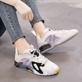 Summer new fashion leather mesh yarn color matching sports single shoes female real shot 34-40