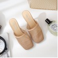 Rome summer new hollowed out Baotou mesh wine glass high-heeled tide female cool half slippers 108-6