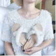 Rome summer new mink hair cross belt open toe beach vacation lazy woman cool half drag tide flat
