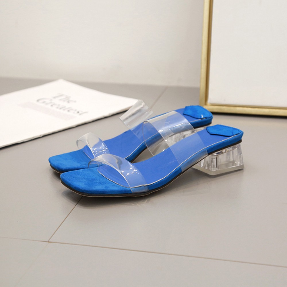Rome summer new transparencies with heel sandals and sandals open toe large size semi-drag women's shoes