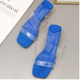 Rome summer new transparencies with heel sandals and sandals open toe large size semi-drag women's shoes