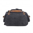 Men Canvas Large Capacity Outdoor Backpack Laptop Backpack - Black 