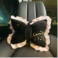 Car interior jewelry creative black velvet bow headrest seat belt shoulder guard four seasons universal seat neck pillow
