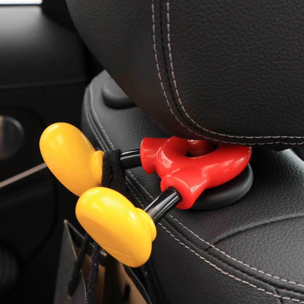 Hidden back storage hooks for seats in cars