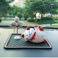 Lucky Cat Car Decoration Creative Diamond Lucky Cat Center Console Decoration Doll Cartoon Car Interior Decoration