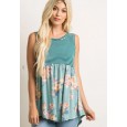 Summer printed sleeveless T-shirt