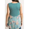 Summer printed sleeveless T-shirt